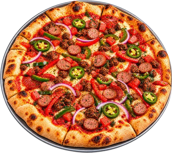 Pizza mexicana con jalapeño y cebolla morada